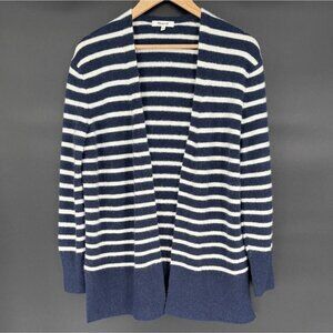 Madewell Women's Cozy Walker Cardigan Sweater XS Navy White Alpaca Nautical